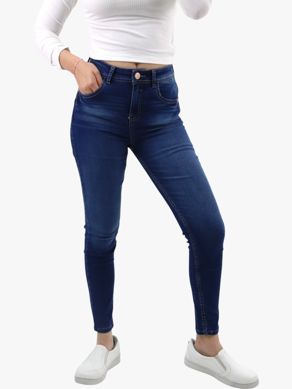 Jeans skinny tiro alto azul oscuro (NUEVA TEMPORADA)