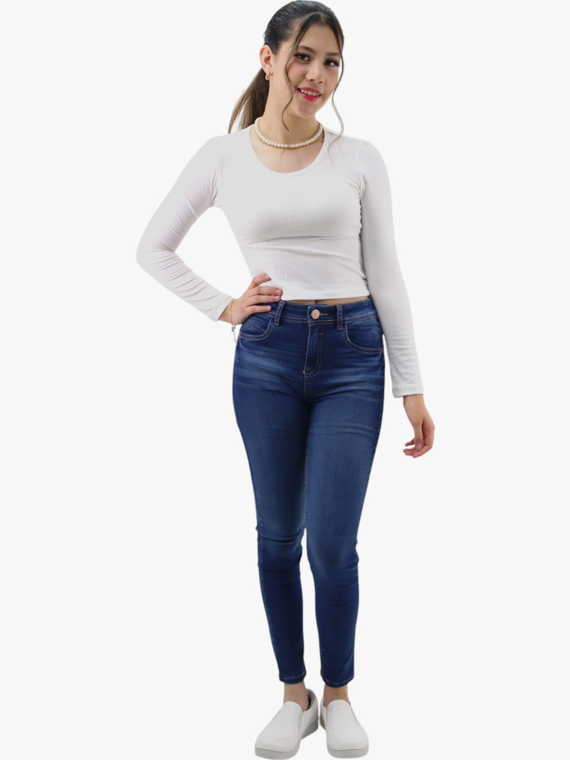 Jeans skinny tiro alto azul oscuro (NUEVA TEMPORADA)