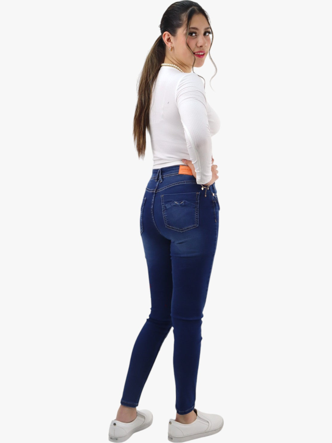 Jeans skinny tiro alto azul oscuro (NUEVA TEMPORADA)