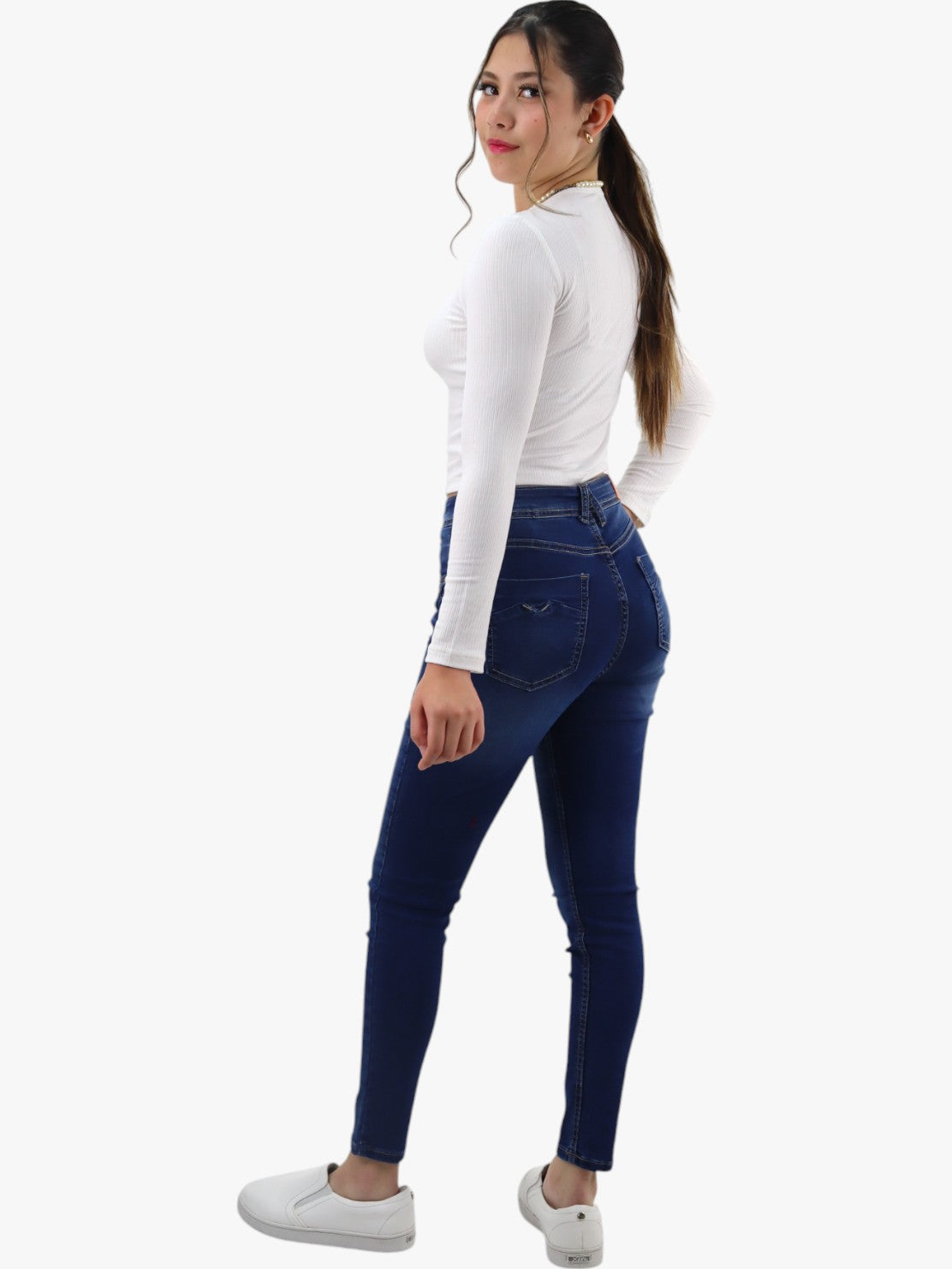 Jeans skinny tiro alto azul oscuro (NUEVA TEMPORADA)