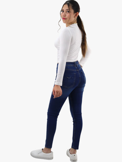 Jeans skinny tiro alto azul oscuro (NUEVA TEMPORADA)