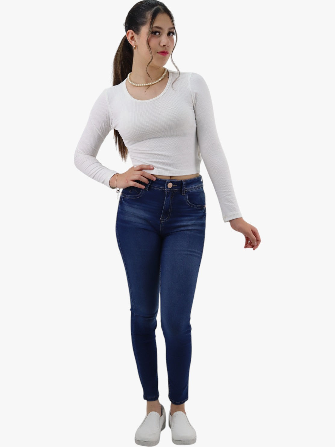 Jeans skinny tiro alto azul oscuro (NUEVA TEMPORADA)