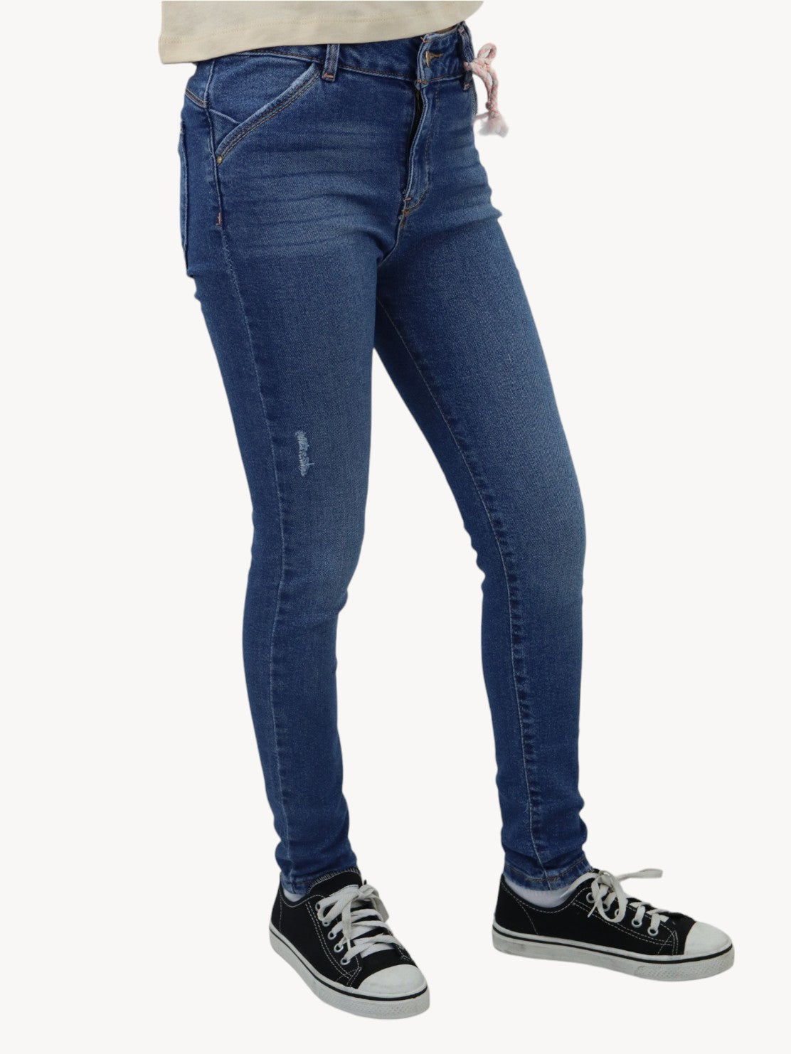 Jeans skinny azul medio con destrucción (NUEVA TEMPORADA)