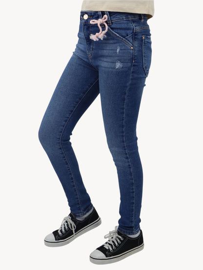 Jeans skinny azul medio con destrucción (NUEVA TEMPORADA)