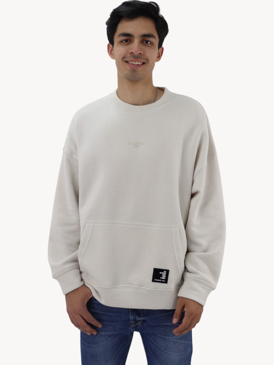 Sudadera oversize cuello redondo con logotipo