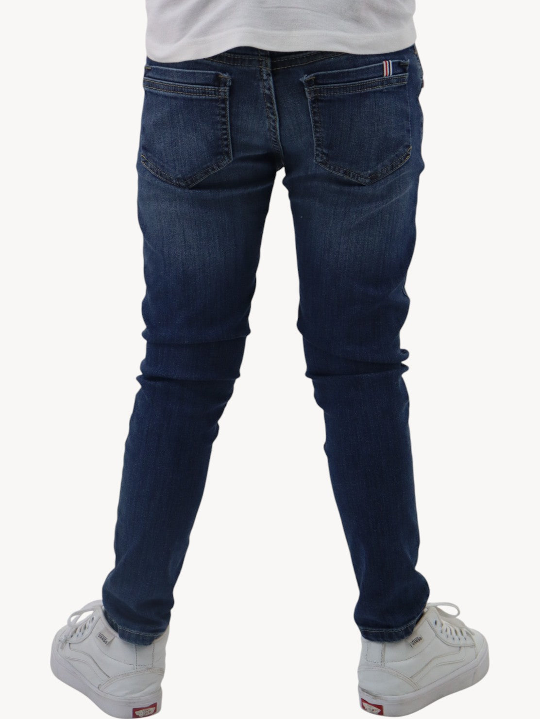 Jeans skinny azul oscuro con deslavado