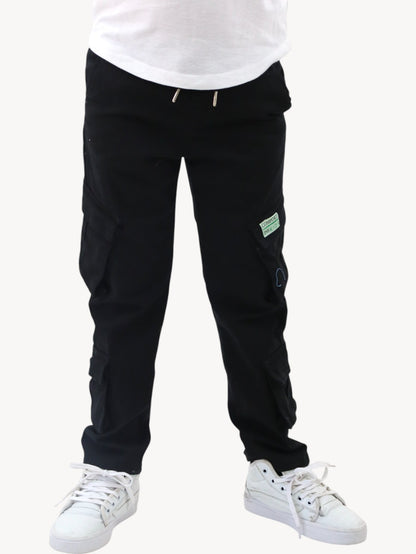 Jogger de gabardina negro