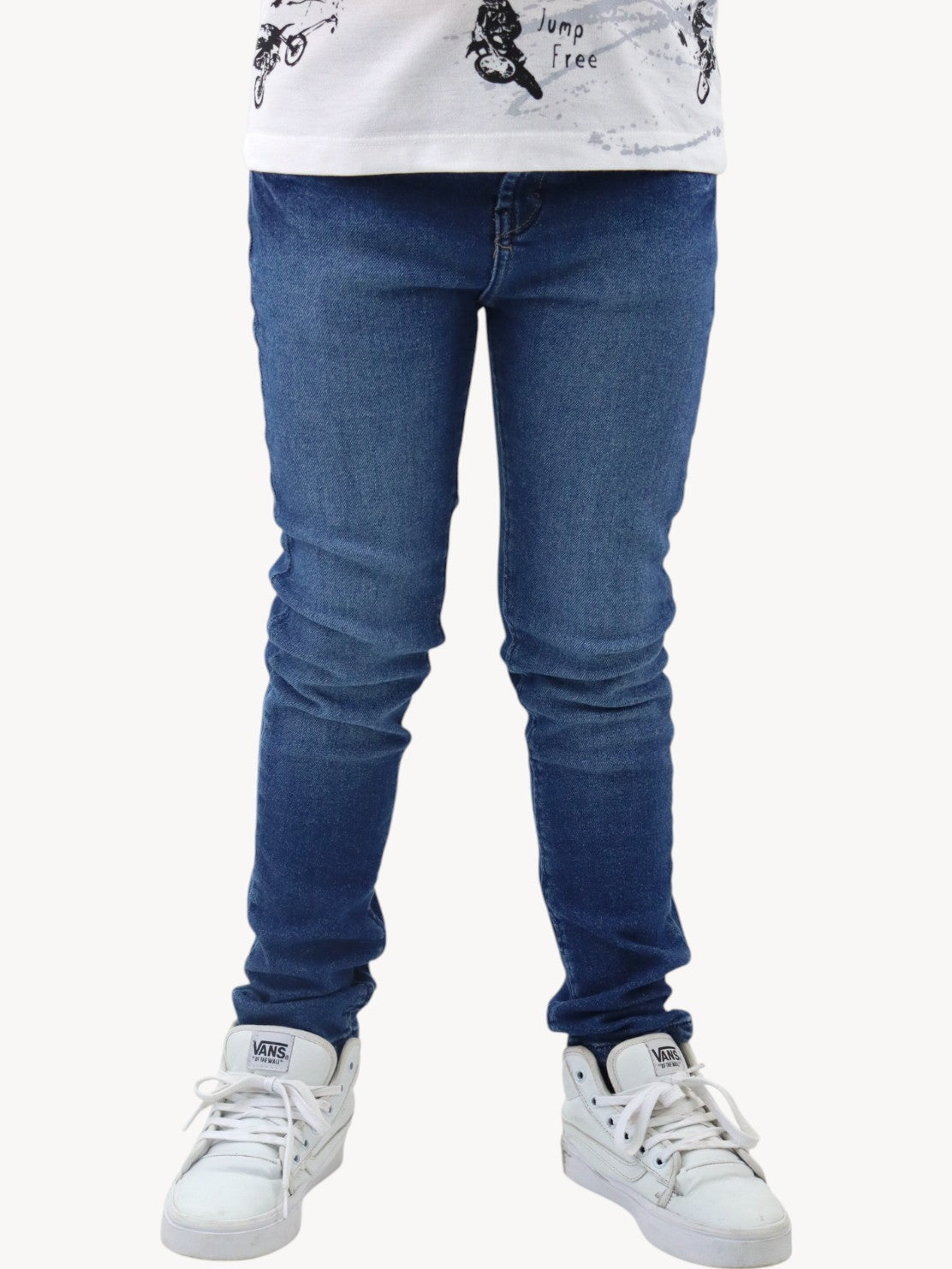 Jeans skinny de color azul medio