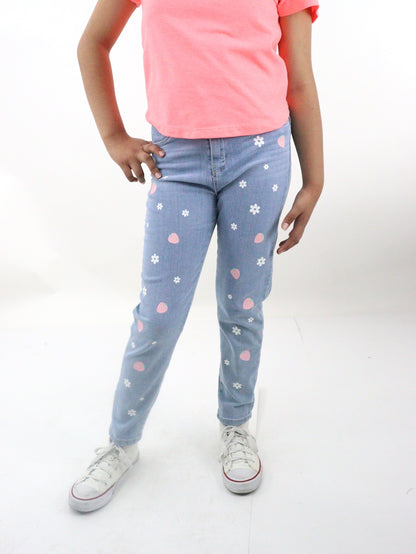 Jeans mom clasic con print floral (NUEVA TEMPORADA)