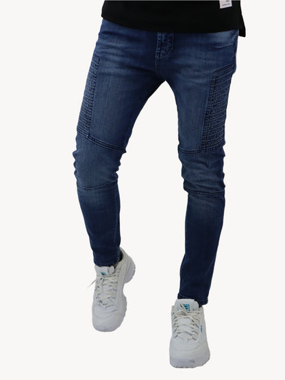 Jeans estilo biker de color azul oscuro (NUEVA TEMPORADA)