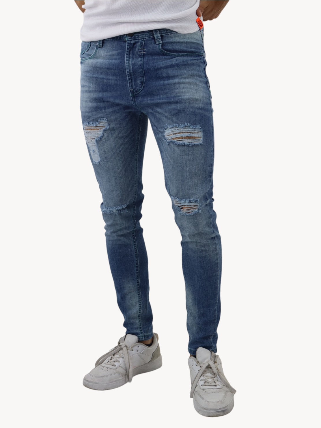 Jeans skinny deslavado con destrucción (NUEVA TEMPORADA)