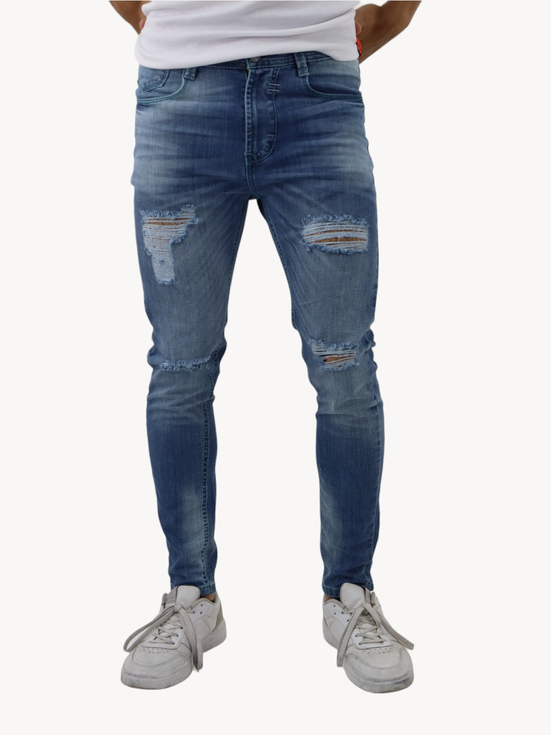 Jeans skinny deslavado con destrucción (NUEVA TEMPORADA)